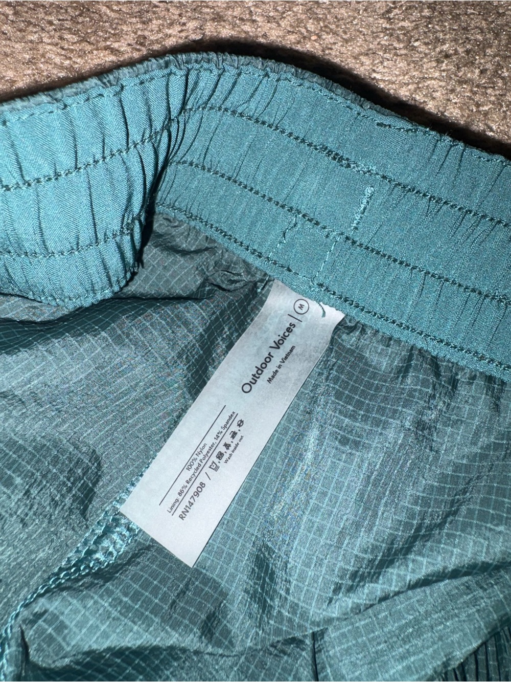 Outdoor Voices Teal Ripstop Elastic Waist Pants - Picture 3 of 6